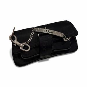 Dior Black Handbag with Silver Chain